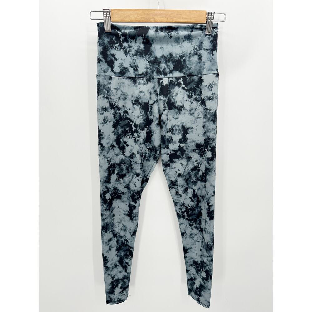 Onzie Black Grey Tie Dye Print Pull On Active Leggings Size XS Gym Workout